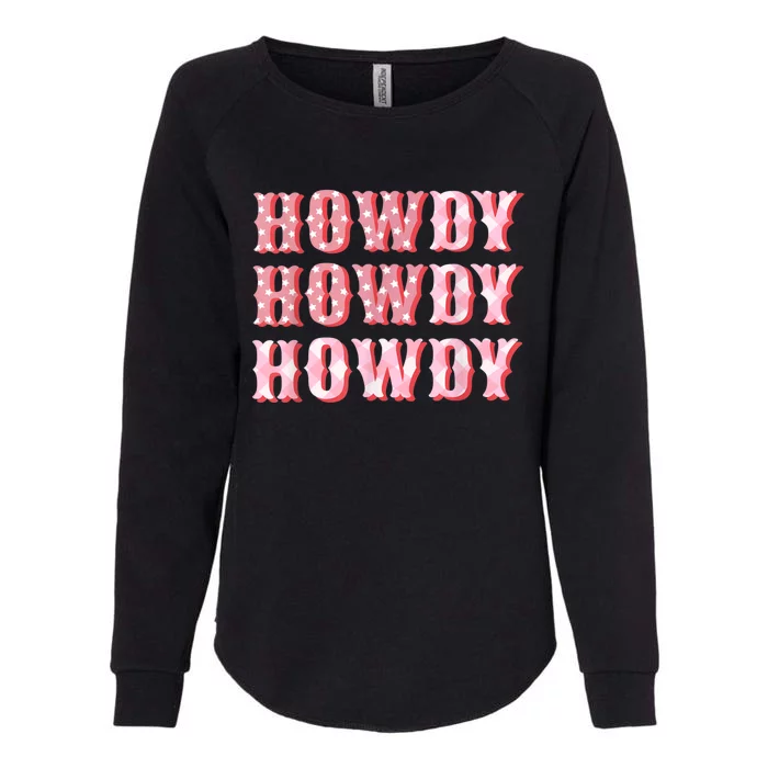 Howdy Cowgirl Boots Bling Women Cute Western Country Womens California Wash Sweatshirt