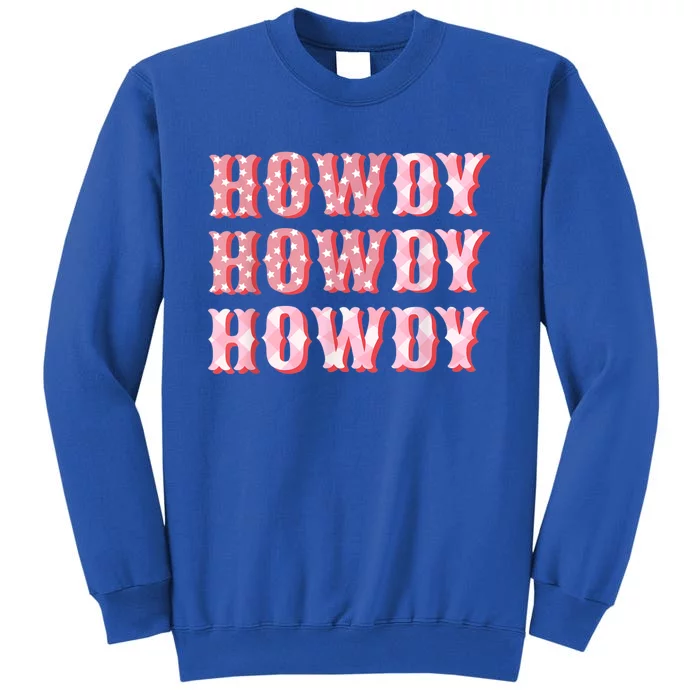 Howdy Cowgirl Boots Bling Women Cute Western Country Tall Sweatshirt