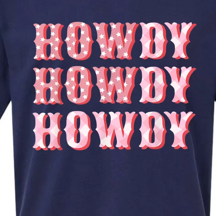 Howdy Cowgirl Boots Bling Women Cute Western Country Sueded Cloud Jersey T-Shirt