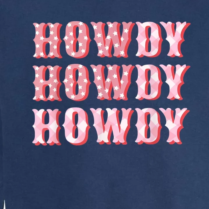 Howdy Cowgirl Boots Bling Women Cute Western Country Garment-Dyed Sweatshirt