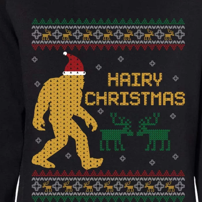 Hairy Christmas Bigfoot Santa Claus Ugly Christmas Sweater Cool Gift Womens California Wash Sweatshirt