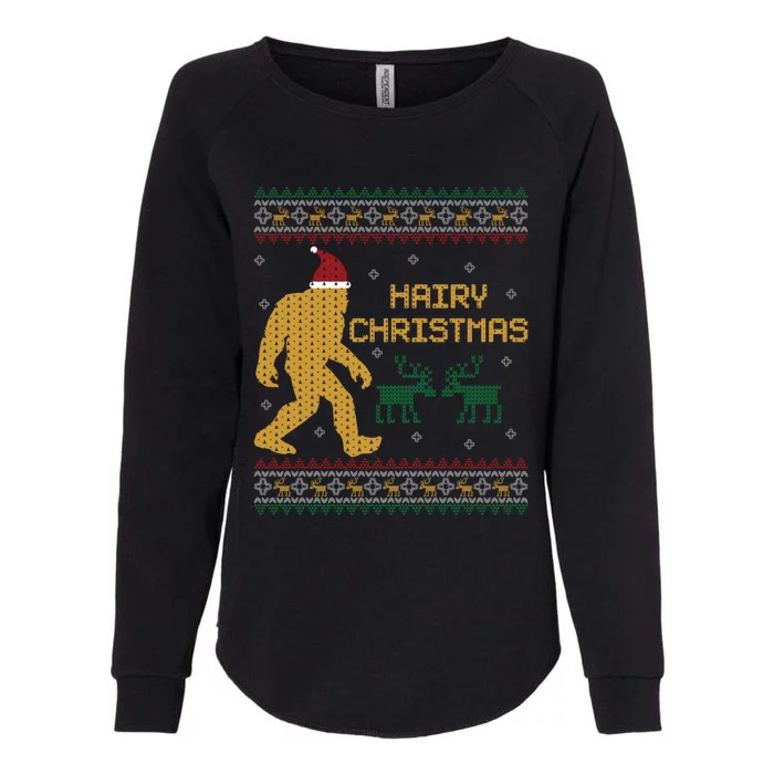 Hairy Christmas Bigfoot Santa Claus Ugly Christmas Sweater Cool Gift Womens California Wash Sweatshirt