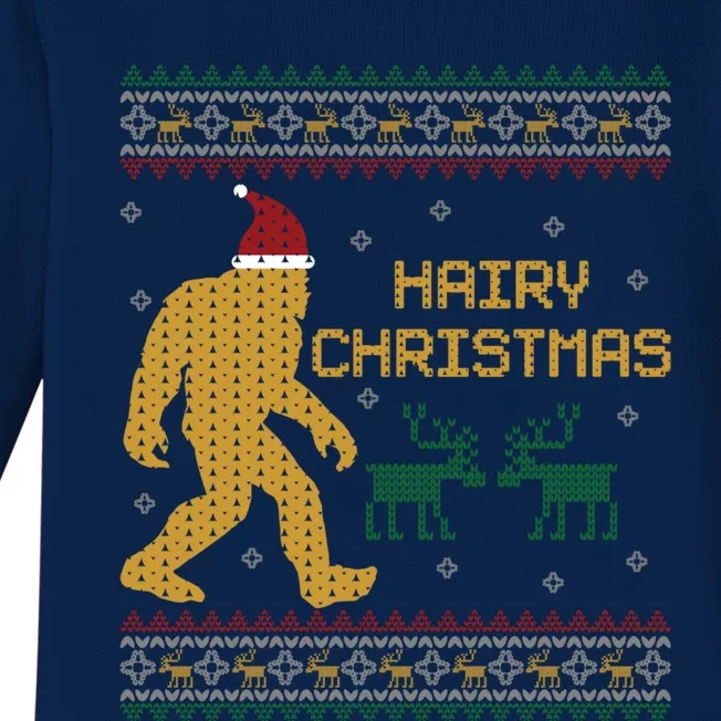 Hairy Christmas Bigfoot Santa Claus Ugly Christmas Sweater Cool Gift Baby Long Sleeve Bodysuit