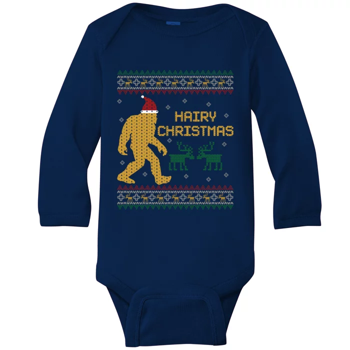 Hairy Christmas Bigfoot Santa Claus Ugly Christmas Sweater Cool Gift Baby Long Sleeve Bodysuit