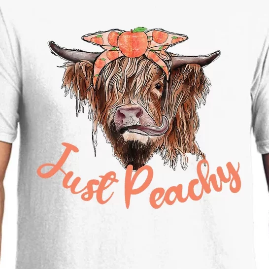 Highland Cow Bandana Just Peachy Western Country Peach Lover Pajama Set