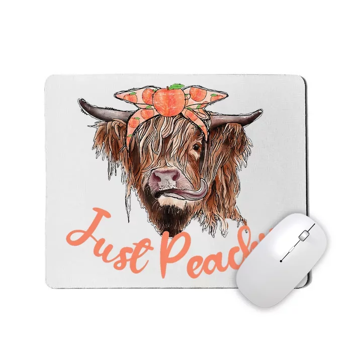 Highland Cow Bandana Just Peachy Western Country Peach Lover Mousepad