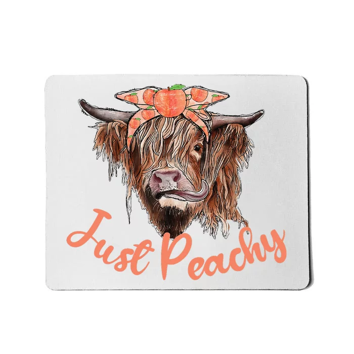 Highland Cow Bandana Just Peachy Western Country Peach Lover Mousepad