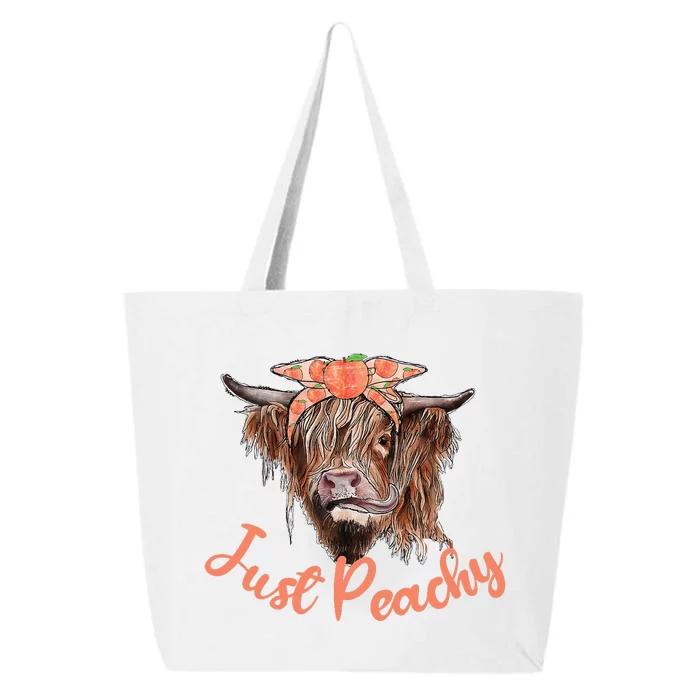 Highland Cow Bandana Just Peachy Western Country Peach Lover 25L Jumbo Tote