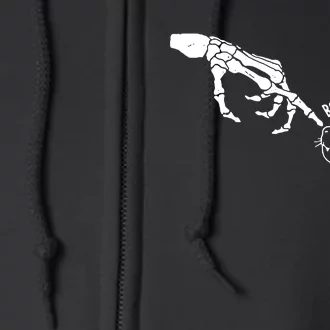 Halloween Cat Black Lover Skeleton Hand Boop Full Zip Hoodie