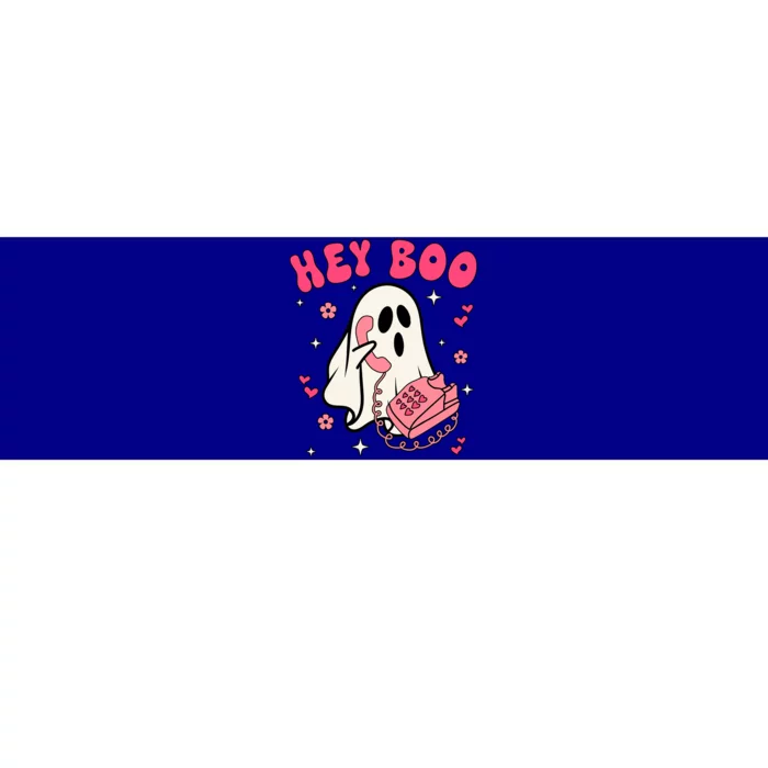 Hey Cute Boo Halloween Funny Little Ghost With Pink Phone Great Gift Bumper Sticker