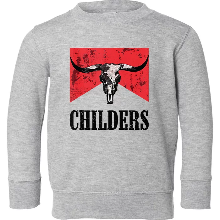 Howdy Childers Bull Skull Western Country Childers Cow Toddler Sweatshirt