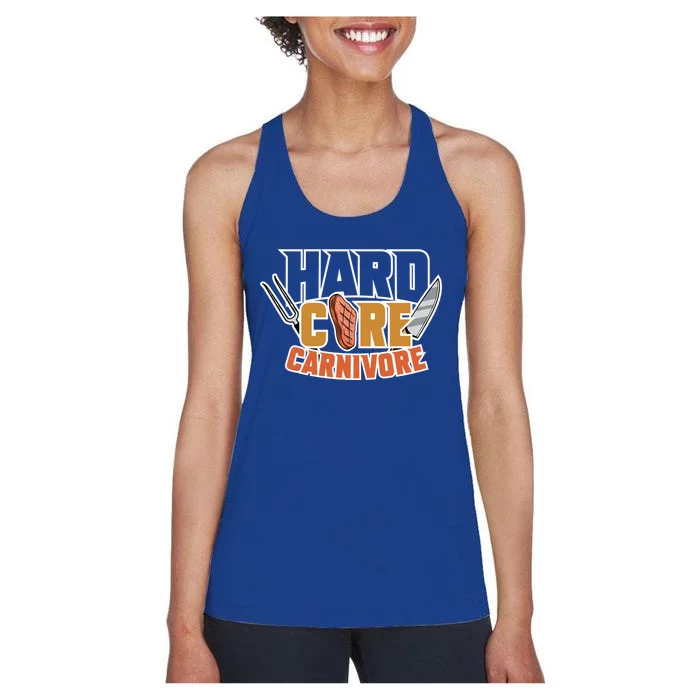 Hardcore Carnivore Bbq Party Meat Lover Bbq Grill Master Gift Women's Racerback Tank