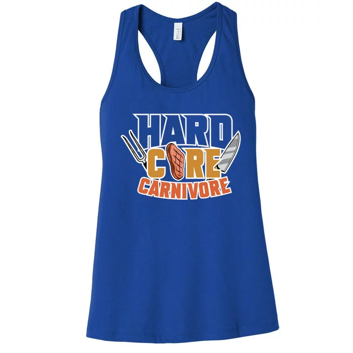 Hardcore Carnivore Bbq Party Meat Lover Bbq Grill Master Gift Women's Racerback Tank