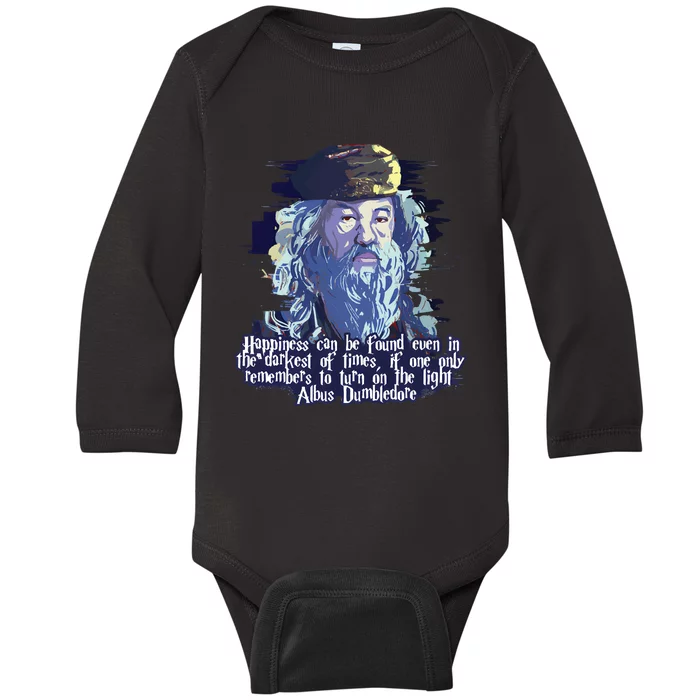 Happiness Can Be Found Even In The Darkest Times If One Only Remembers To Turn Baby Long Sleeve Bodysuit