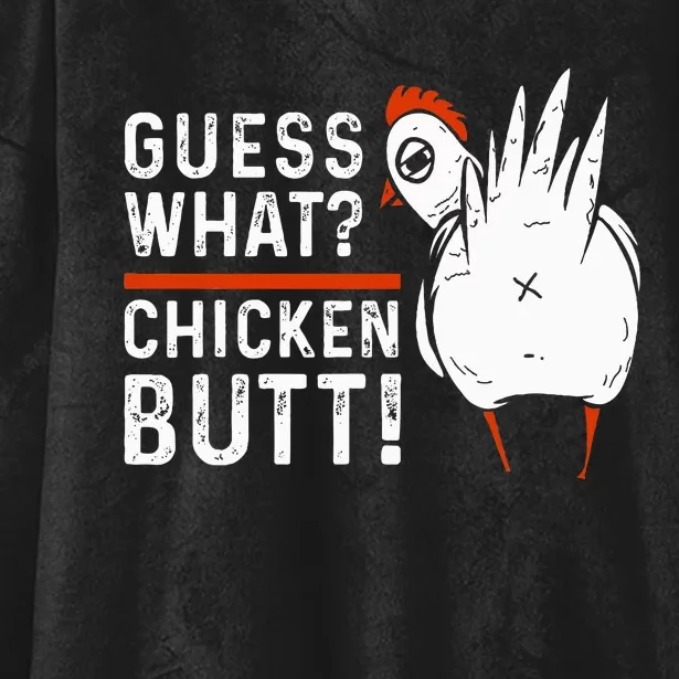 Hilarious Chicken Butt Joke! White Design Hooded Wearable Blanket