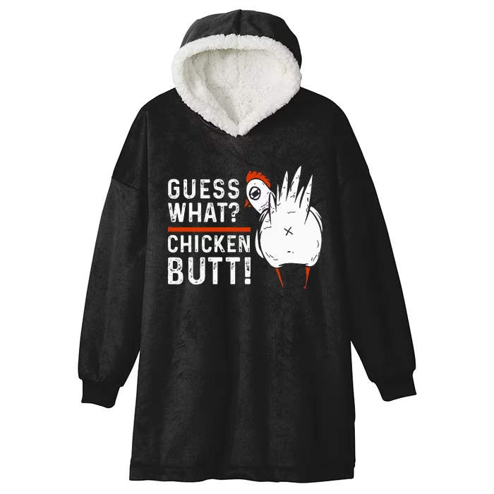 Hilarious Chicken Butt Joke! White Design Hooded Wearable Blanket