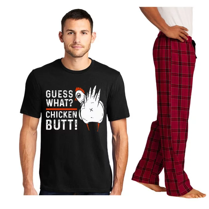 Hilarious Chicken Butt Joke! White Design Pajama Set