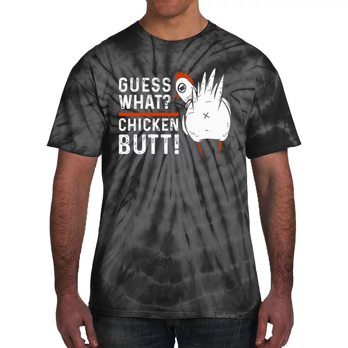 Hilarious Chicken Butt Joke! White Design Tie-Dye T-Shirt