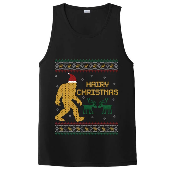 Hairy Christmas Bigfoot Santa Ugly Christmas Sweater Gift Performance Tank