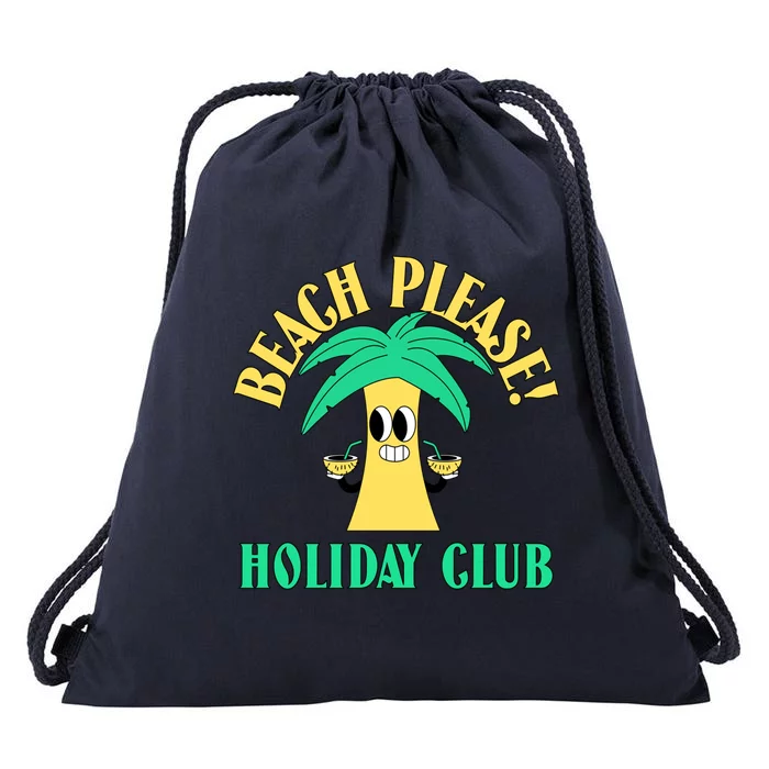 Holiday Club Beach Please Summer Palm Tree Gift Drawstring Bag