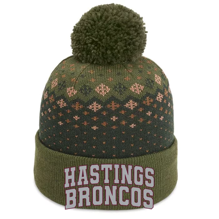 Hastings College Broncos 02 The Baniff Cuffed Pom Beanie