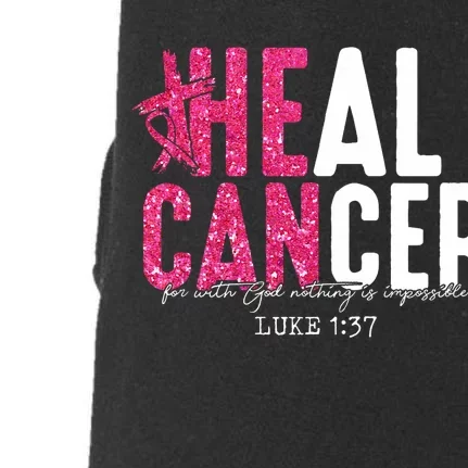 Heal Cancer Believe God Christian Breast Cancer Awareness Doggie 3-End Fleece Hoodie