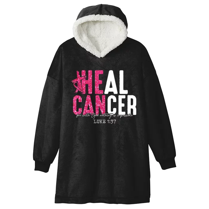 Heal Cancer Believe God Christian Breast Cancer Awareness Hooded Wearable Blanket