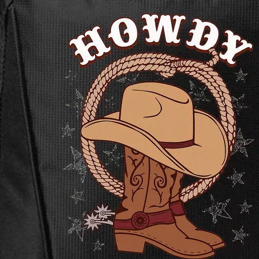 Howdy Cowboy Boots Hat Funny Rodeo Country Western Texas City Backpack