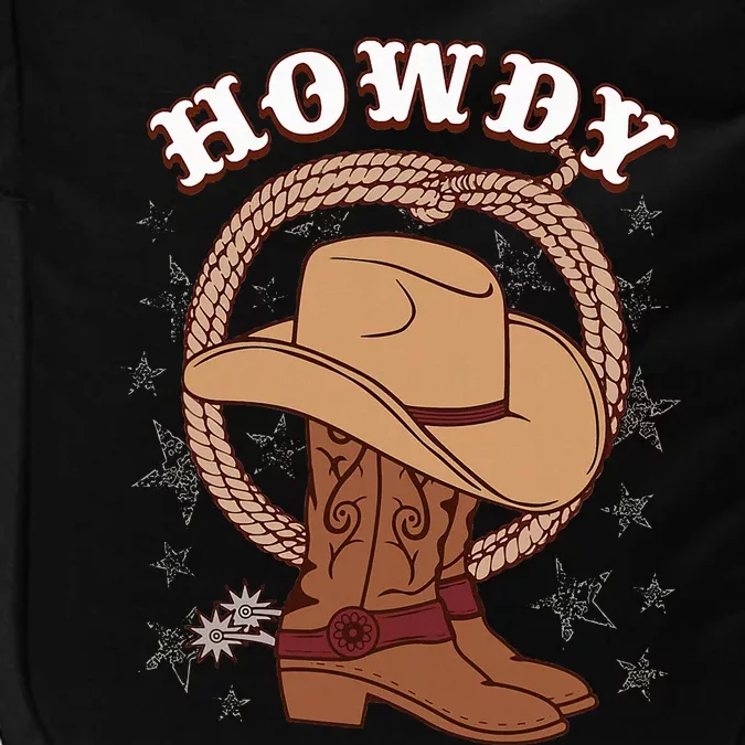 Howdy Cowboy Boots Hat Funny Rodeo Country Western Texas Impact Tech Backpack