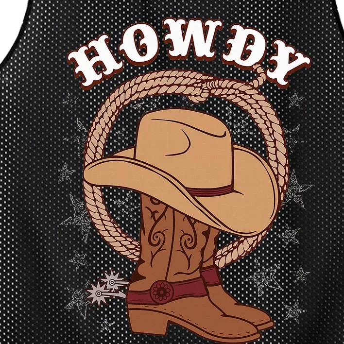 Howdy Cowboy Boots Hat Funny Rodeo Country Western Texas Mesh Reversible Basketball Jersey Tank