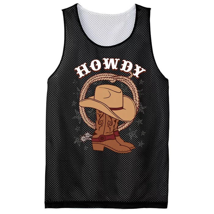 Howdy Cowboy Boots Hat Funny Rodeo Country Western Texas Mesh Reversible Basketball Jersey Tank