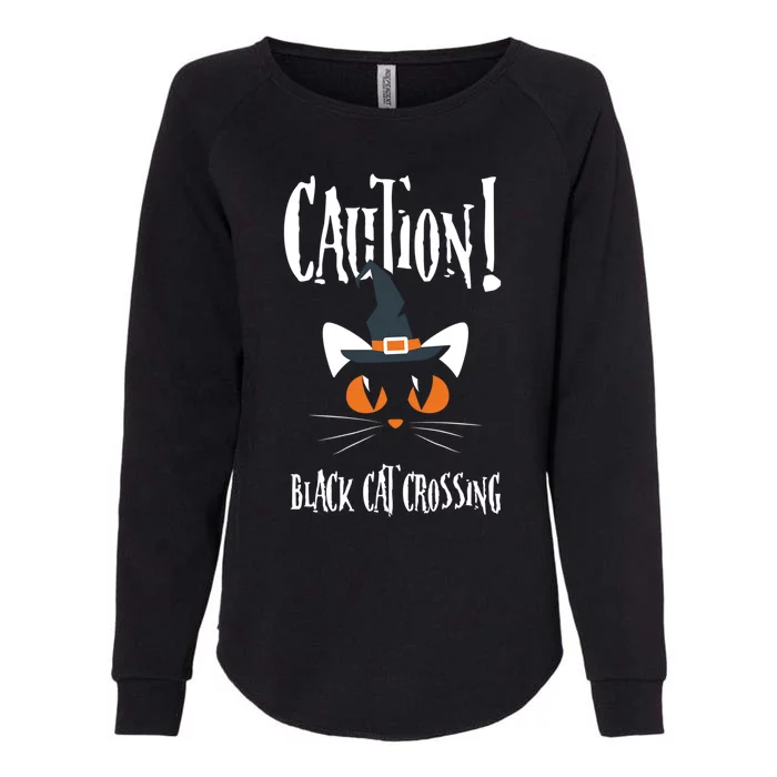 Halloween Caution Black Cat Crossing Classic Design Funny Gift Womens California Wash Sweatshirt