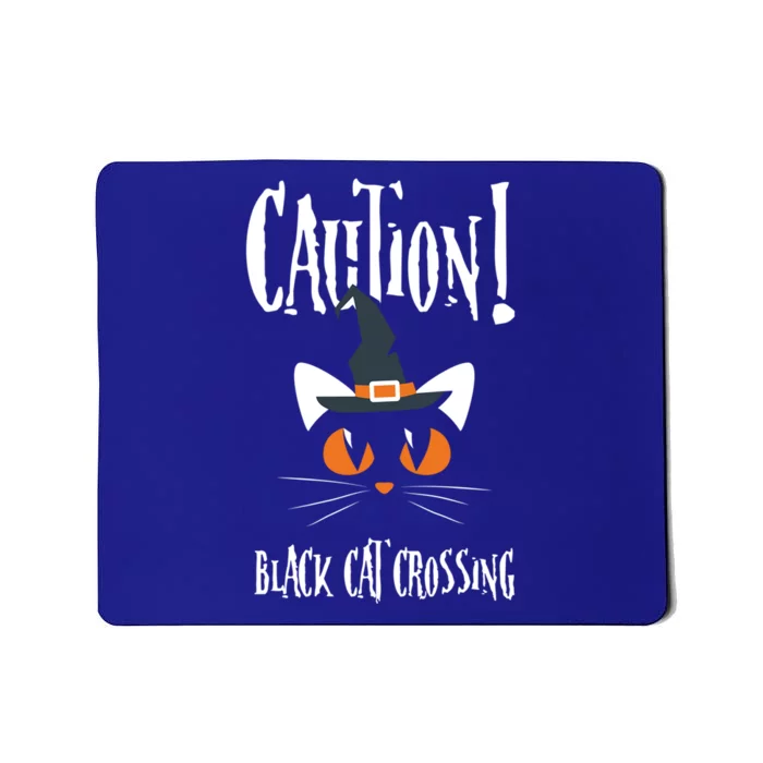 Halloween Caution Black Cat Crossing Classic Design Funny Gift Mousepad