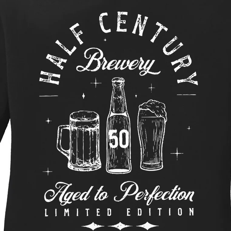 Half Century Brewery Aged To Perfection Ladies Long Sleeve Shirt