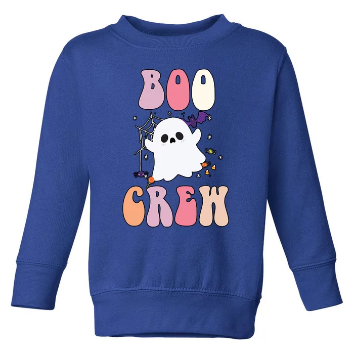 Halloween Costume Boo Crew Groovy Cute Ghost Gift Toddler Sweatshirt