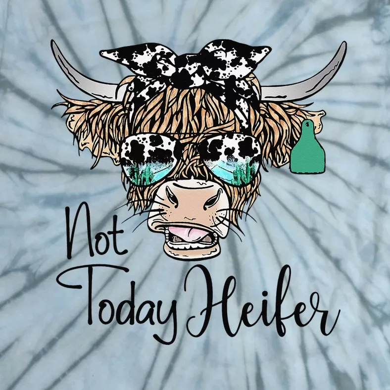 Highland Cow Bandana Cowhide Not Today Heifer Western Animal Tie-Dye T-Shirt