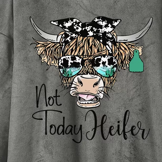 Highland Cow Bandana Cowhide Not Today Heifer Western Animal Hooded Wearable Blanket