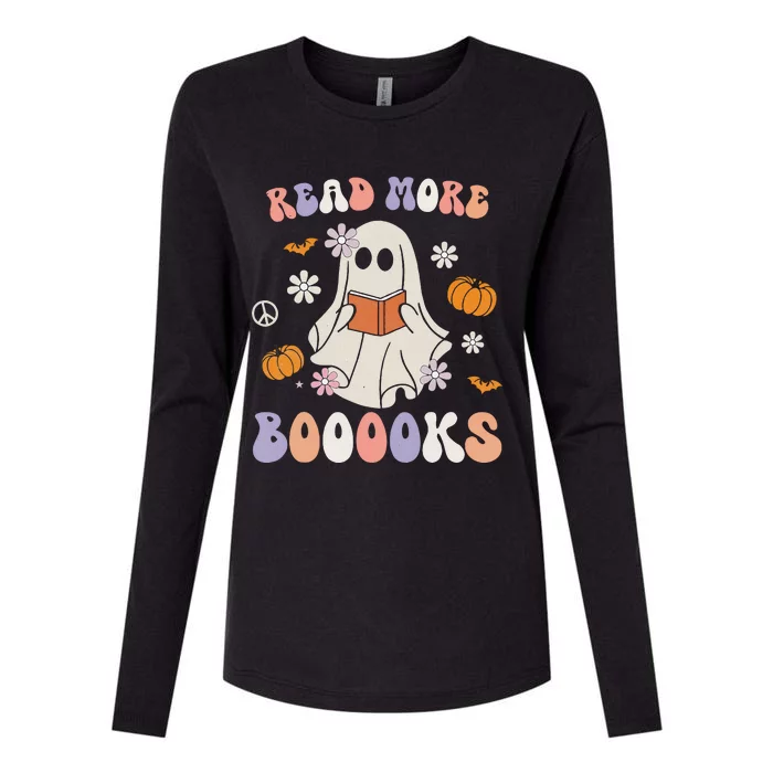 Halloween Cute Boo Read A Book Teacher's Day Womens Cotton Relaxed Long Sleeve T-Shirt