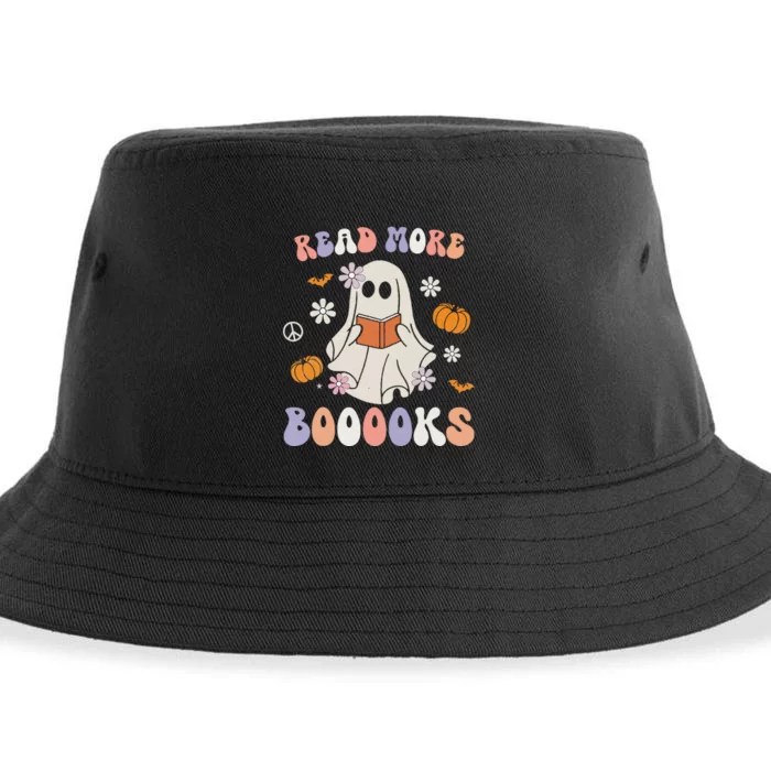 Halloween Cute Boo Read A Book Teacher's Day Sustainable Bucket Hat