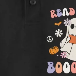 Halloween Cute Boo Read A Book Teacher's Day Dry Zone Grid Performance Polo