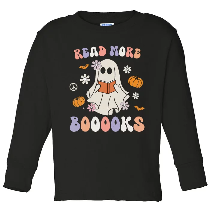 Halloween Cute Boo Read A Book Teacher's Day Toddler Long Sleeve Shirt