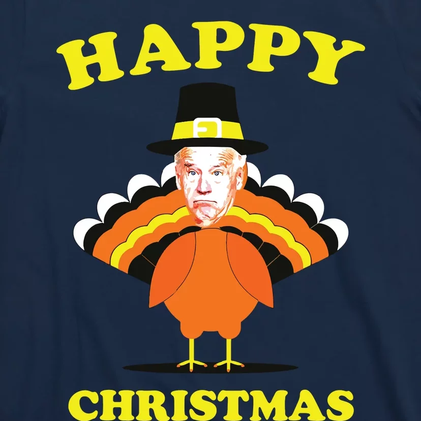 Happy Christmas Biden Funny Thanksgiving Turkey T-Shirt