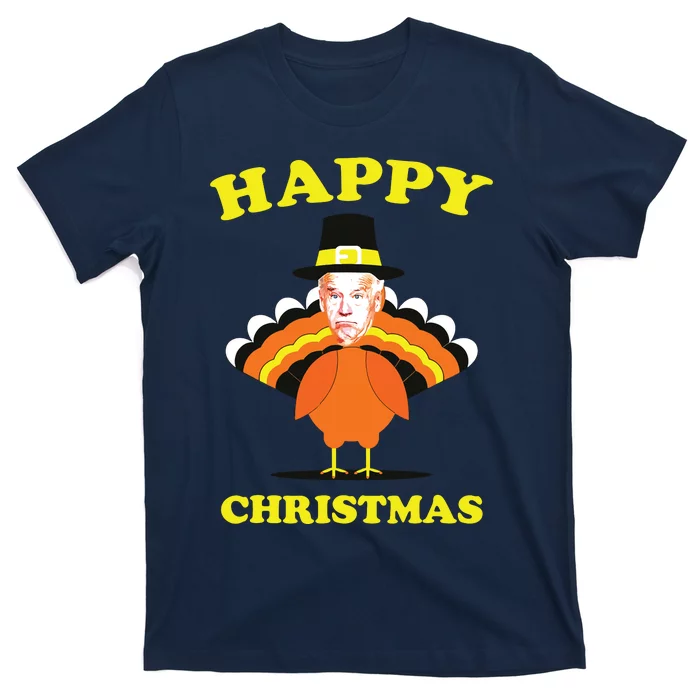 Happy Christmas Biden Funny Thanksgiving Turkey T-Shirt