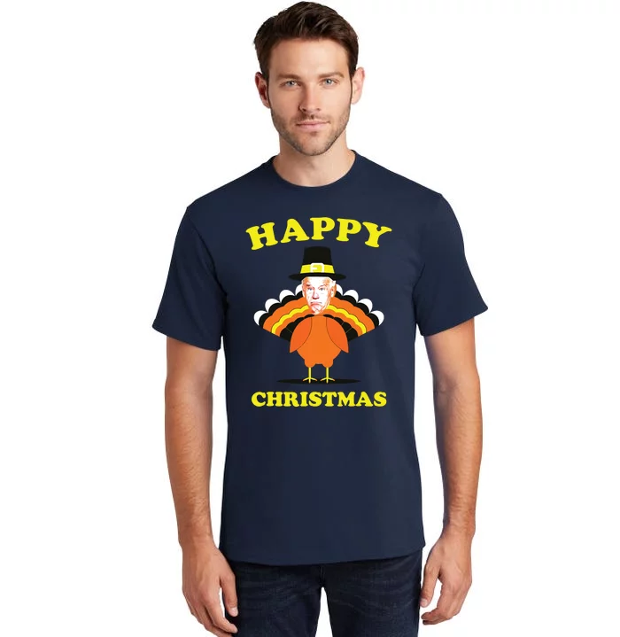 Happy Christmas Biden Funny Thanksgiving Turkey Tall T-Shirt