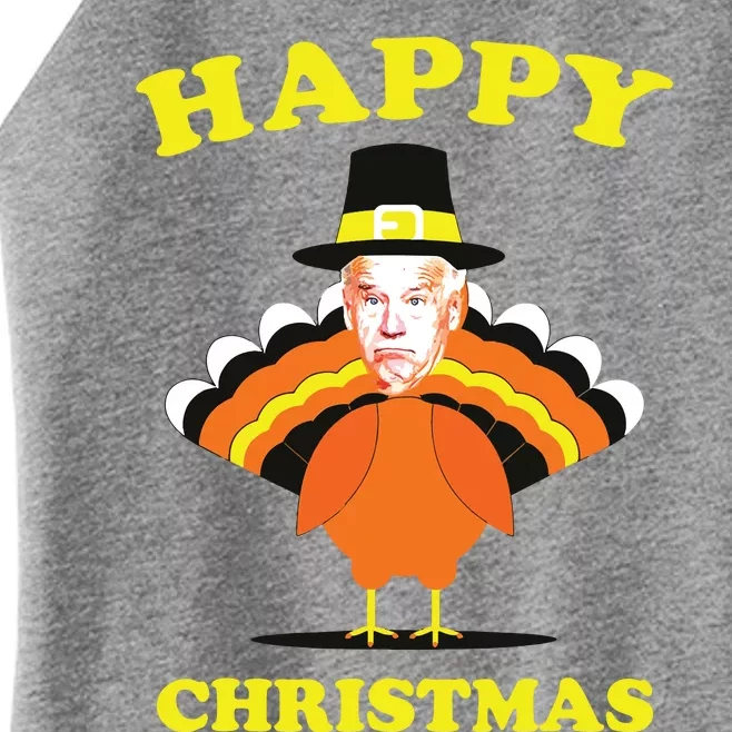 Happy Christmas Biden Funny Thanksgiving Turkey Women’s Perfect Tri Rocker Tank