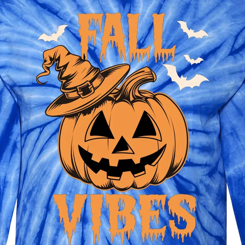 Halloween Coquette Bow Pumpkin Fall Vibes Spooky Mama Great Gift Tie-Dye Long Sleeve Shirt