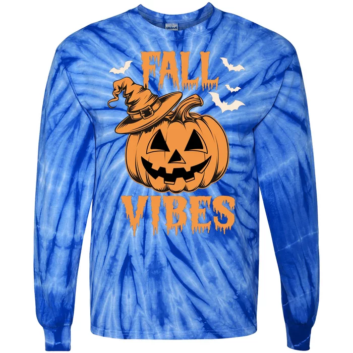 Halloween Coquette Bow Pumpkin Fall Vibes Spooky Mama Great Gift Tie-Dye Long Sleeve Shirt