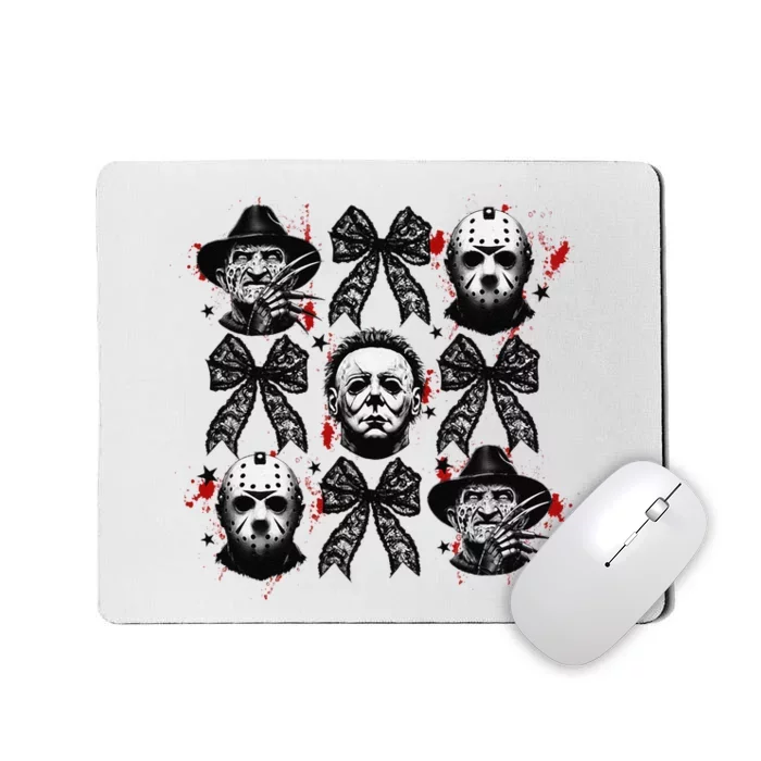 Halloween Coquette Bow Horror Characters Bow Spooky Season Mousepad