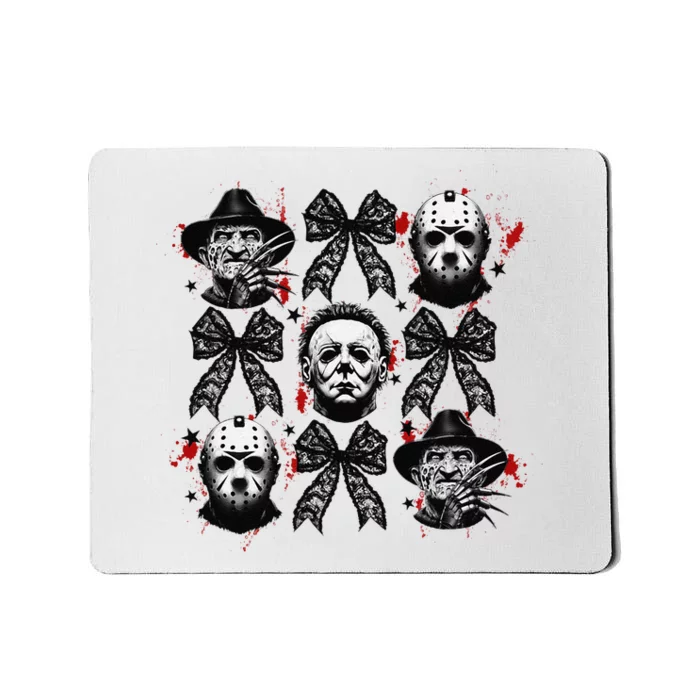 Halloween Coquette Bow Horror Characters Bow Spooky Season Mousepad