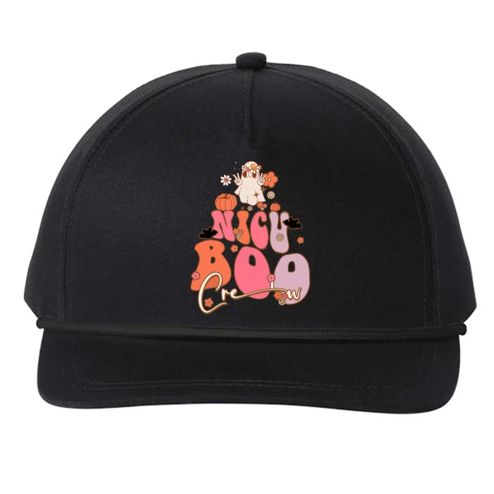 Halloween Cute Boo Groovy Ghost Nicu Boo Crew Gift Snapback Five-Panel Rope Hat